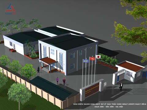 Khu điều hành nhà máy xử lý rác thải sinh hoạt 2000 tấn/ngày đêm Nam Sơn, Sóc Sơn, Hà Nội